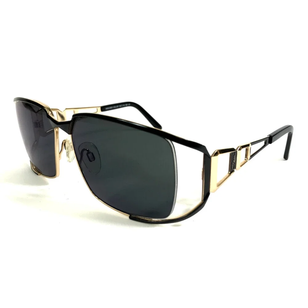 Cazal Sunglasses MOD.9053 COL.001 Black Gold Frames w/ Dark Gray Lenses